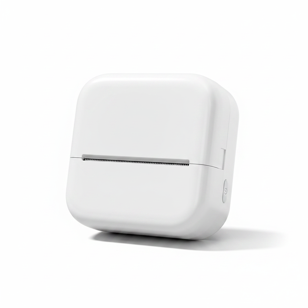Mini Bluetooth sticker printer in white